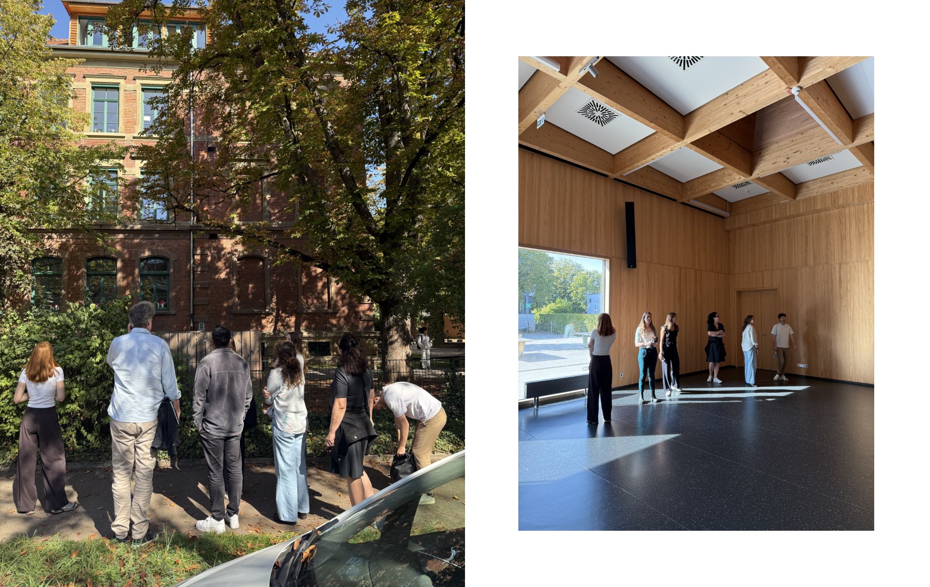 Architektur-Exkursion in der Eduard-Mörike-Mehrzweckhalle in Kirchheim.